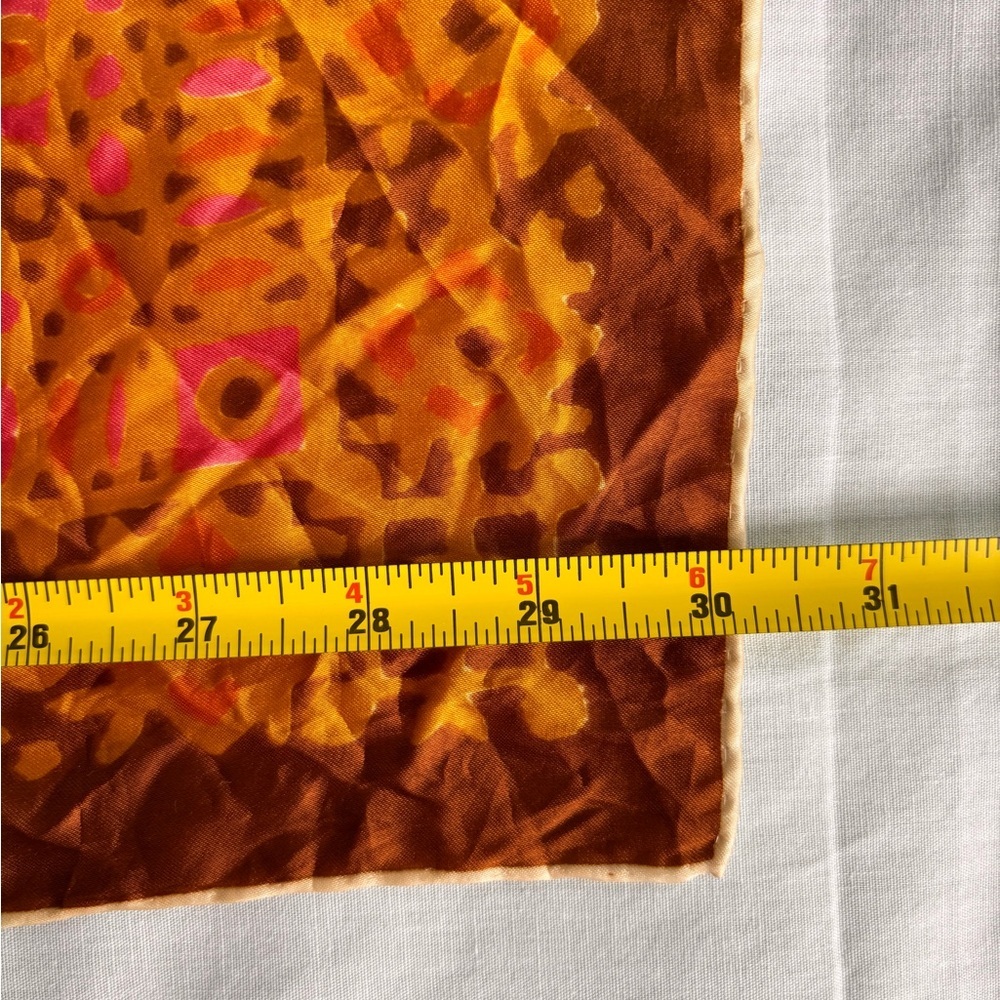 Vintage 60s Mod Gold & Brown Patterned Scarf | Retro Maximalist - Picture 10 of 10